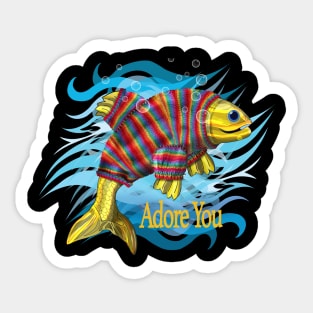 Harry's fish sweater Sticker